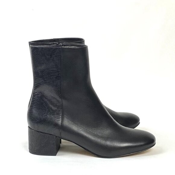 Donald Pliner Cindee Black Leather/Python Print Ankle Boot 7.5 & 8 - Picture 1 of 10